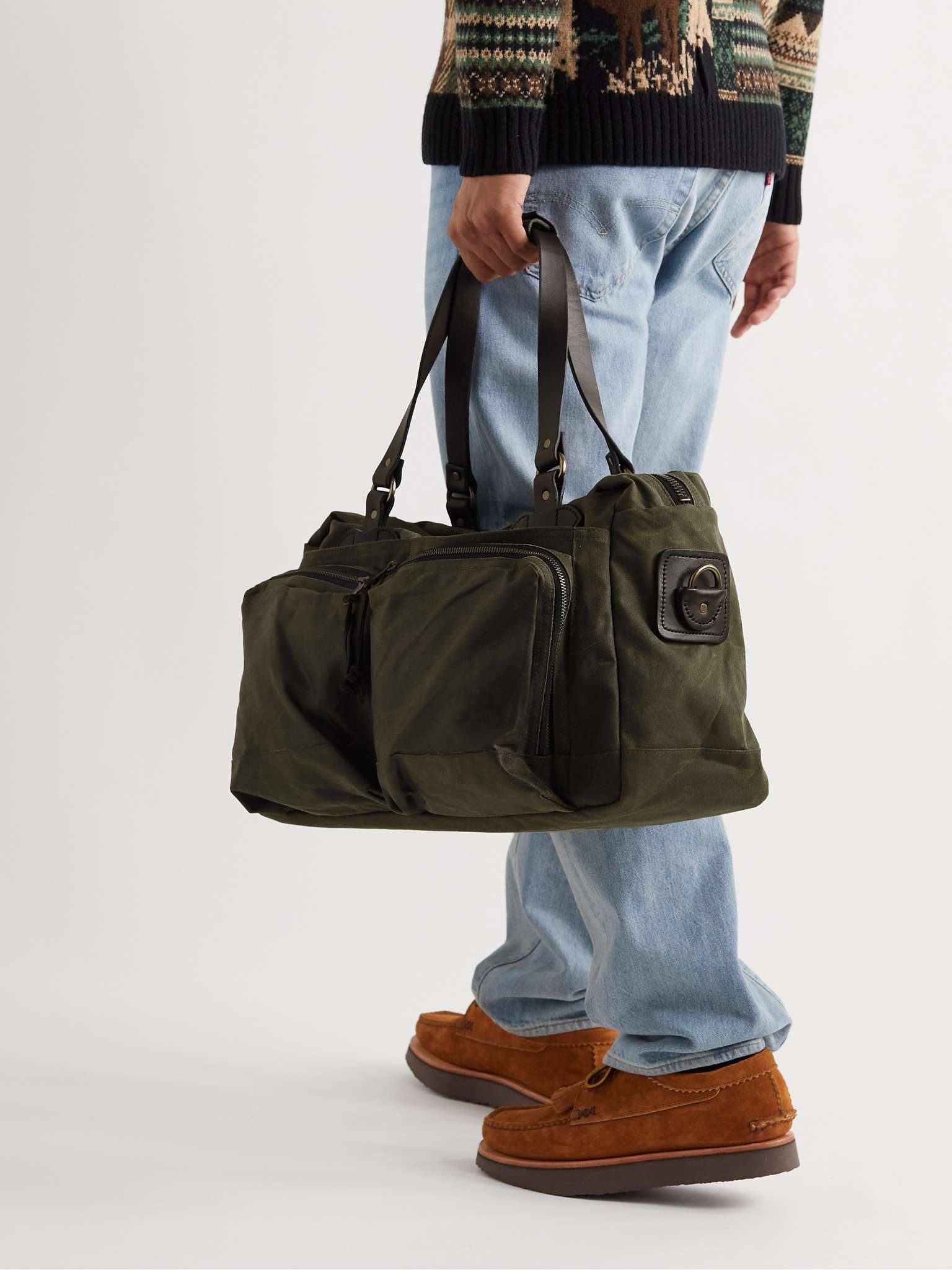 48-Hour Leather-Trimmed Tin Cloth Duffle Bag - 2