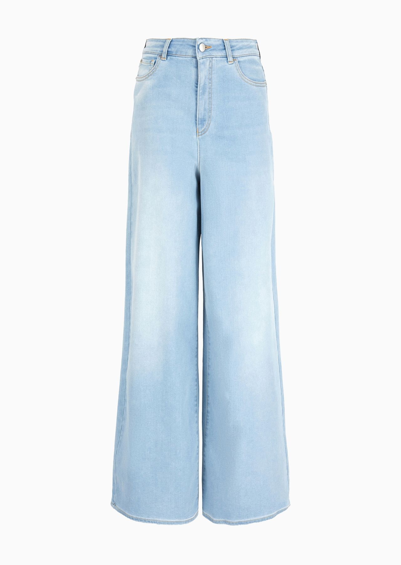 J1C Medium-high rise, wide-leg jeans in a worn-look denim - 1