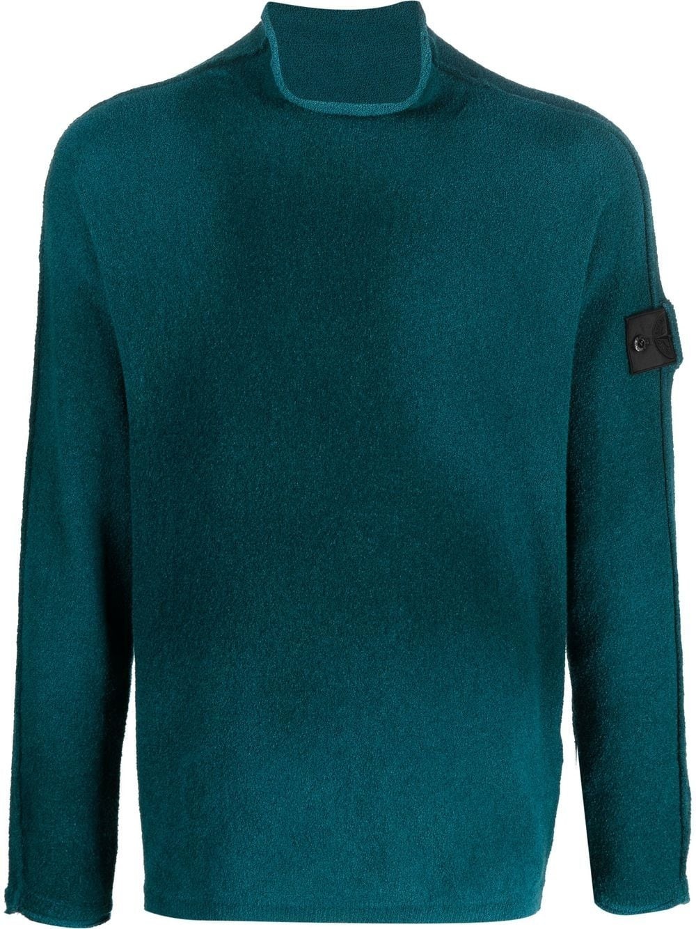 raw-edge roll neck fleece - 1