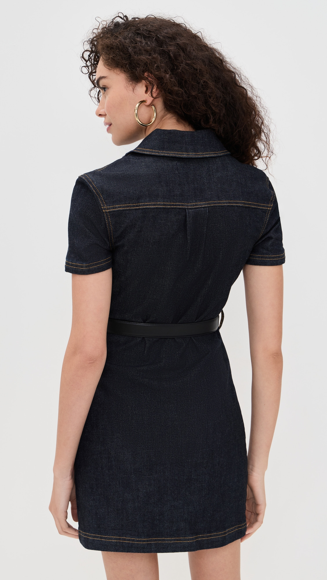 Indigo Denim Crystal Trim Mini Dress - 2