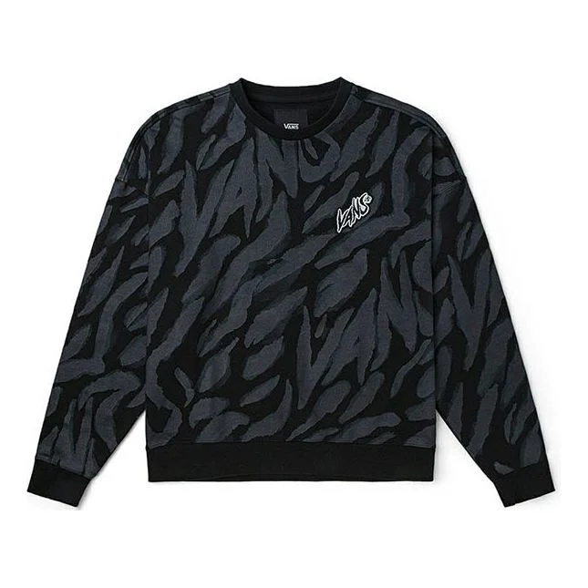 Vans Tiger Stripes Pattern Round Neck Pullover Black White VN0002BPYM7 - 1