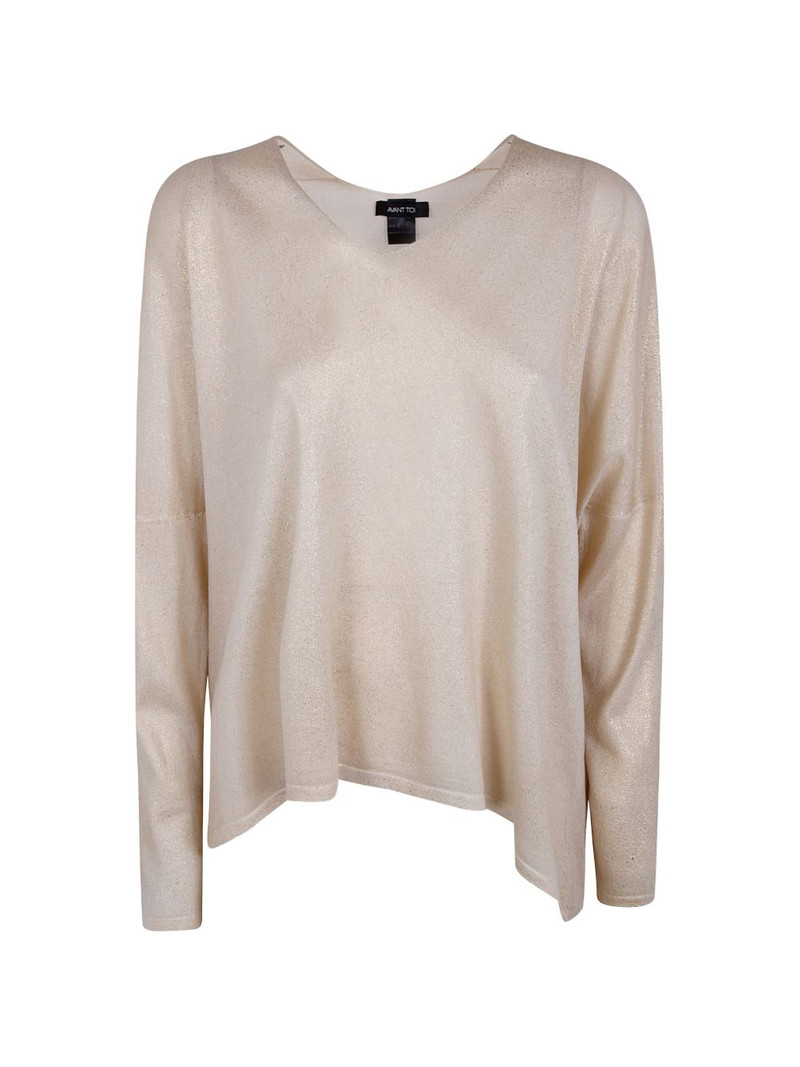 metallic-finish silk sweater 1