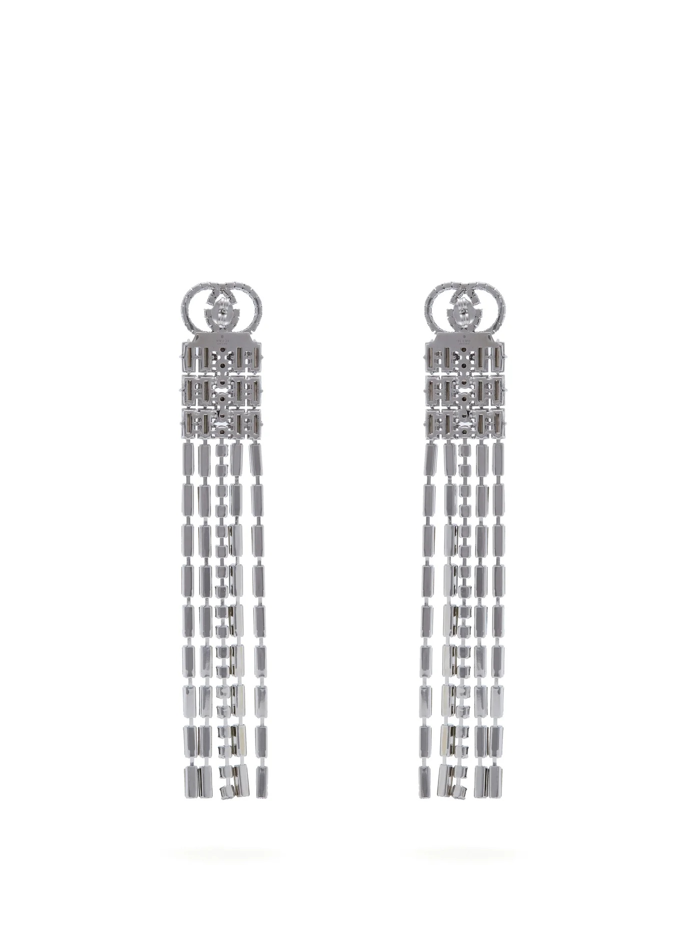 Tennis crystal-embellished brass drop earrings - 3