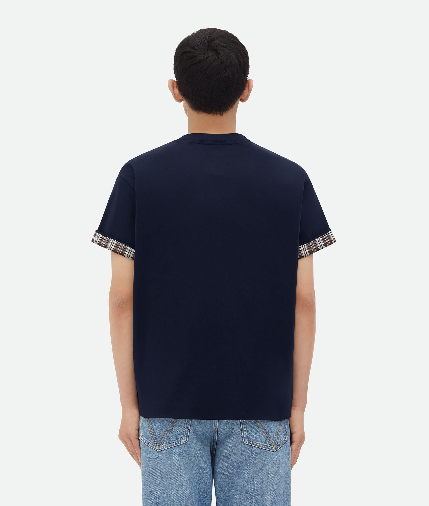 Double Layer Checked Cotton T-Shirt - 3