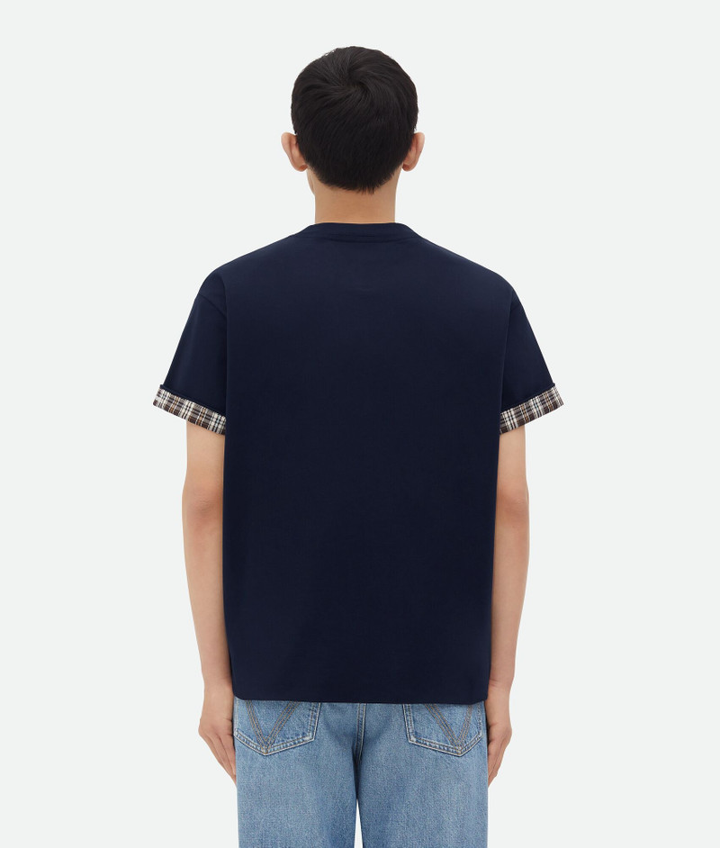 Double Layer Checked Cotton T-Shirt 3