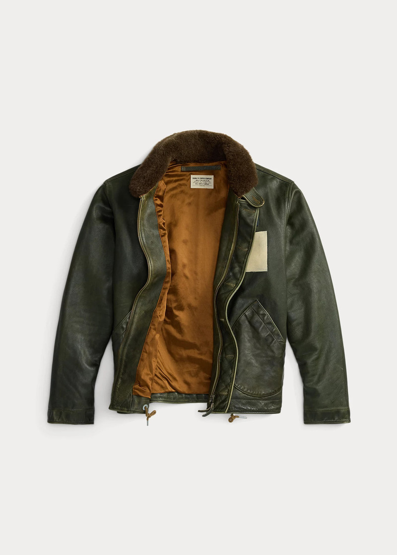 Shearling-Collar Leather Jacket 3