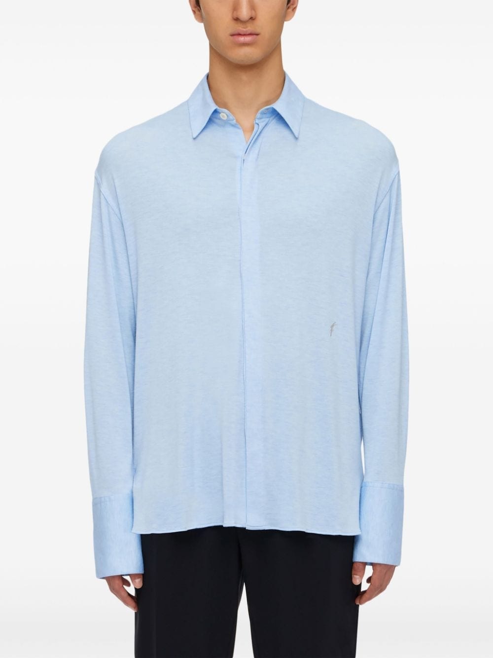 logo-embroidery stretch-jersey shirt - 3