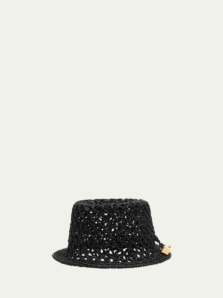 Le Bob Spiaggia Woven Raffia Bucket Hat - 1