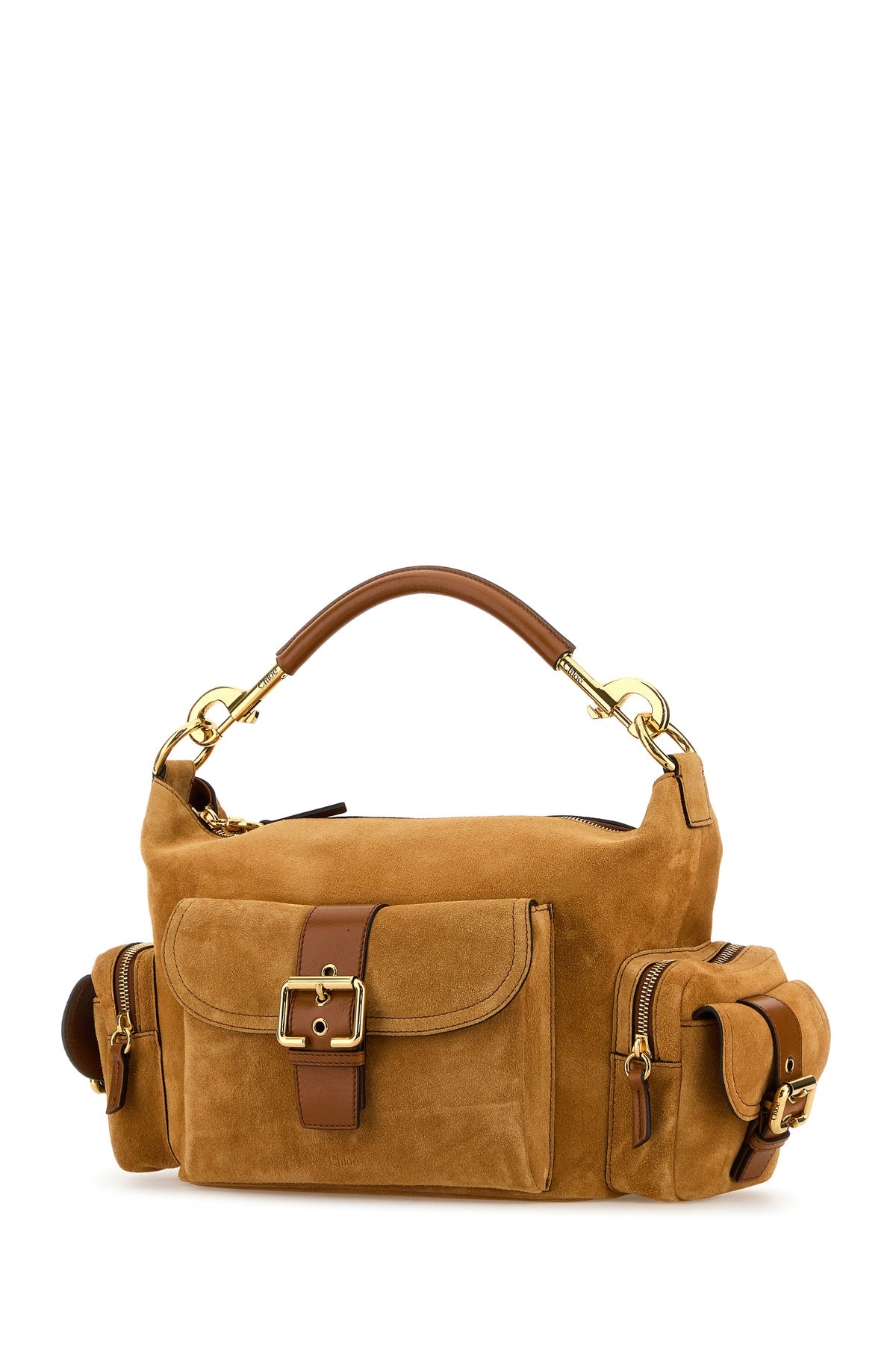 Camel suede medium Camera Bag handbag - 2
