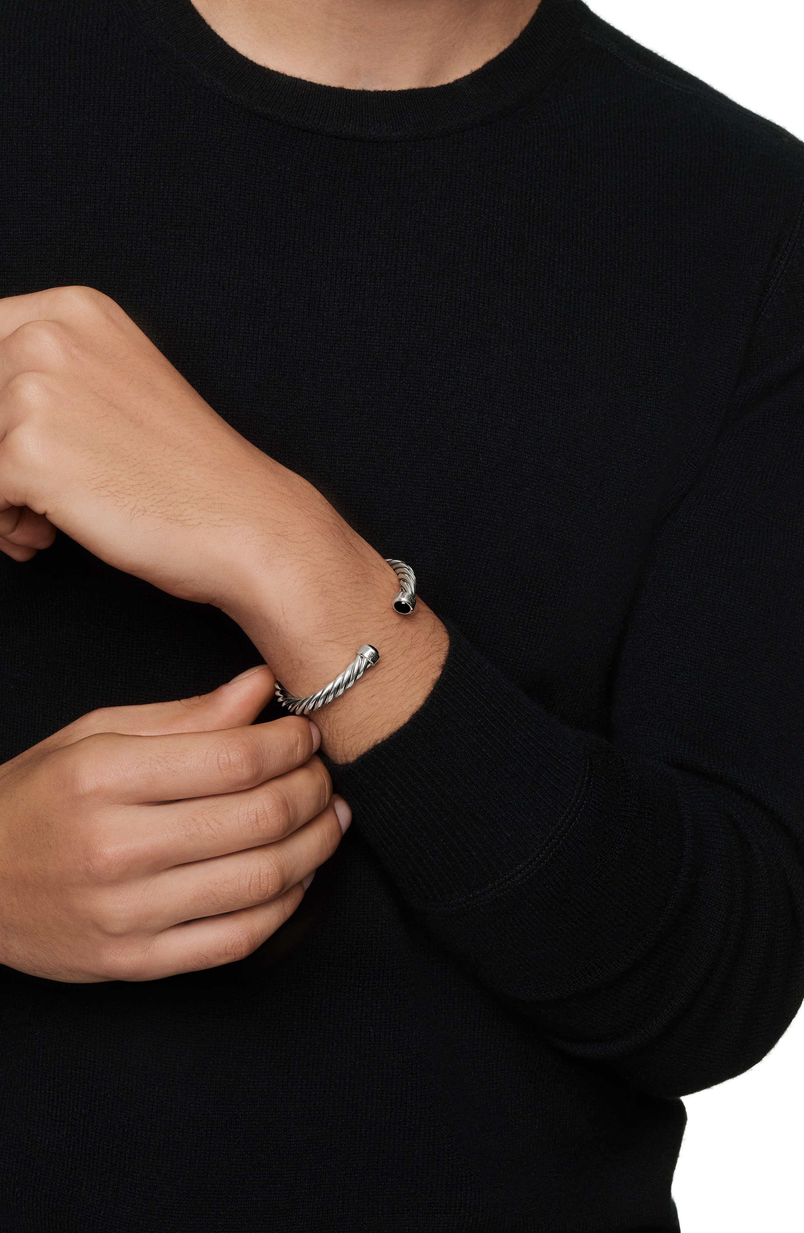 David Yurman Men's Cable Cuff Bracelet in Sterling Silver with Semiprecious Stone, 6mm at Nordstrom - 2