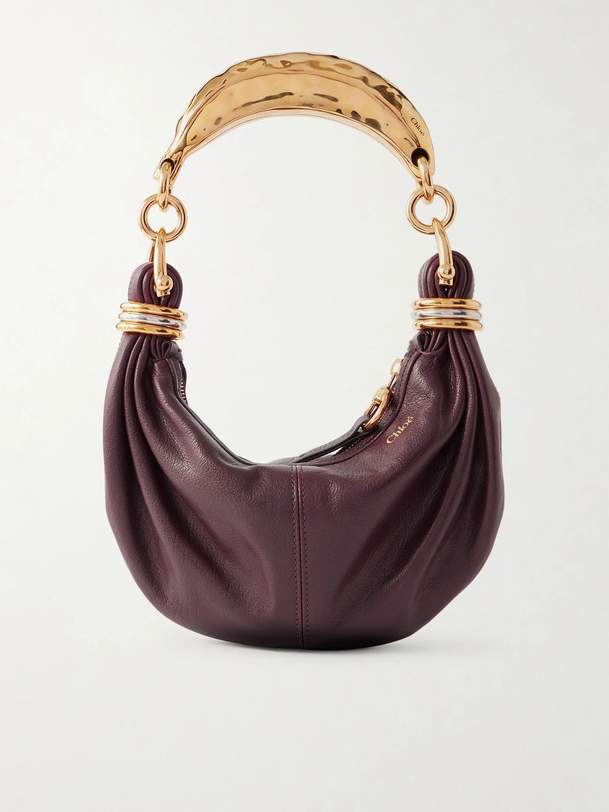Bracelet Embellished Textured-leather Shoulder Bag - 1
