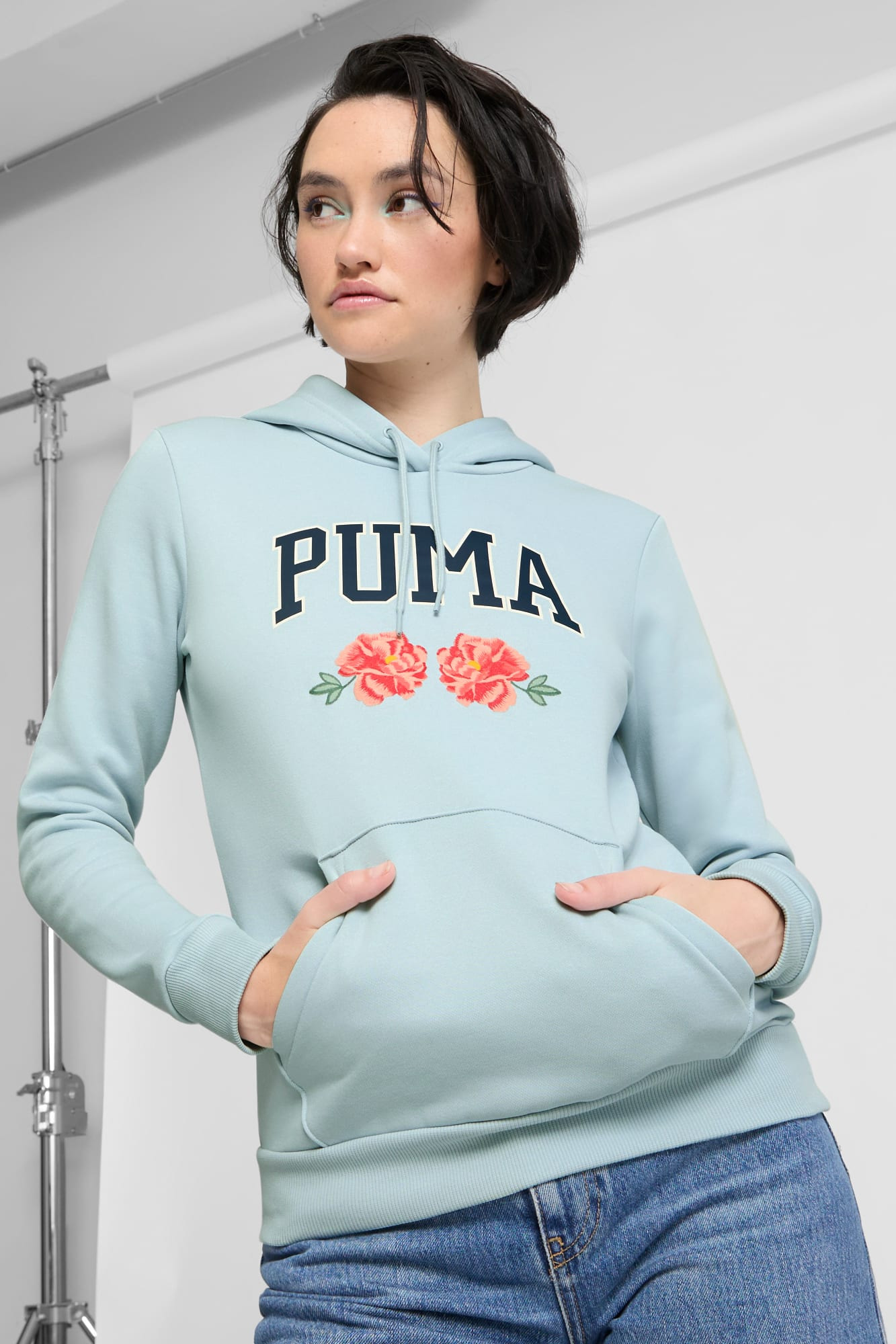 Faux Embroidered Floral Women's Hoodie - 3