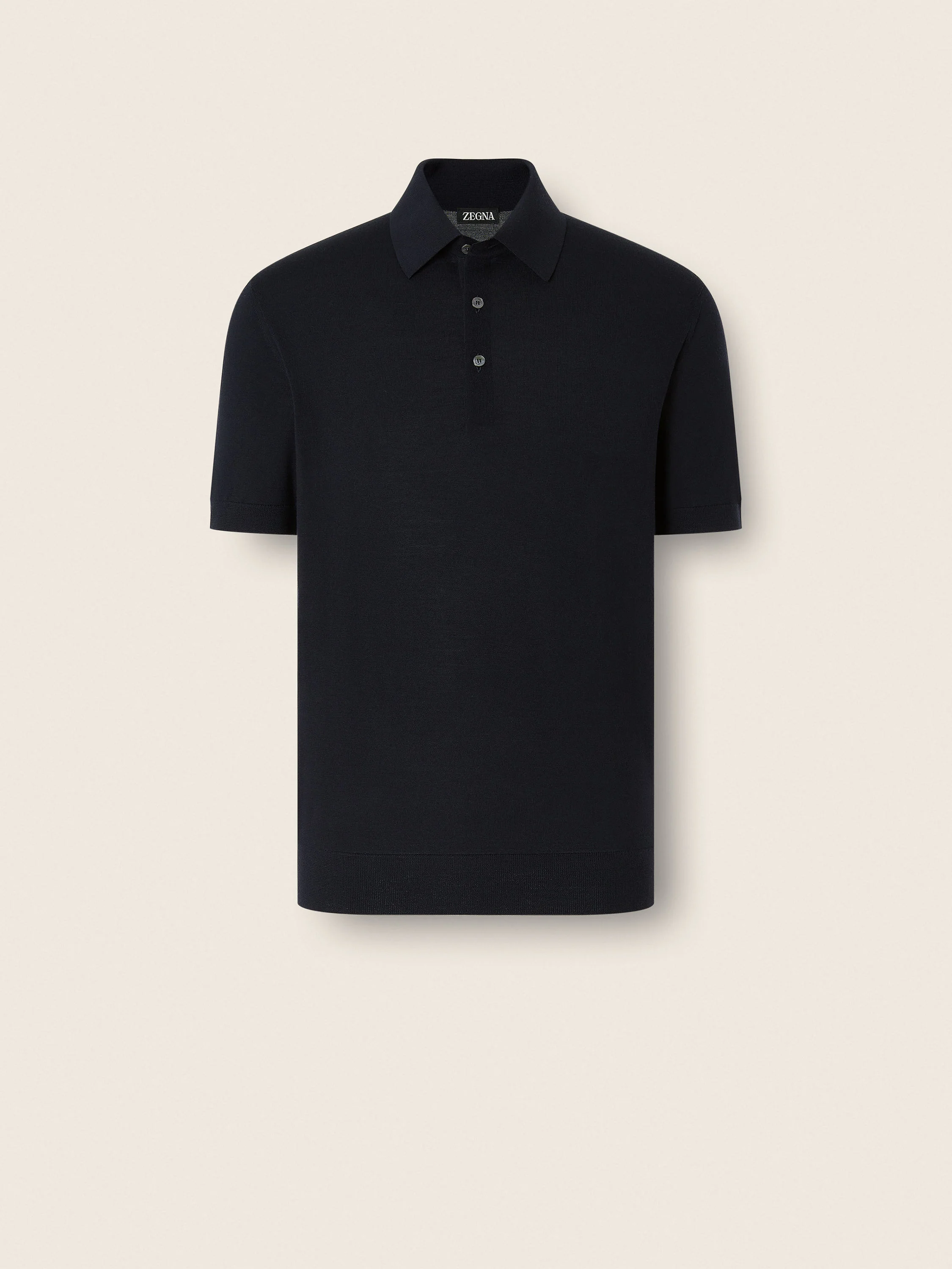 NAVY BLUE TROFEO 15MILMIL15 WOOL POLO SHIRT - 1