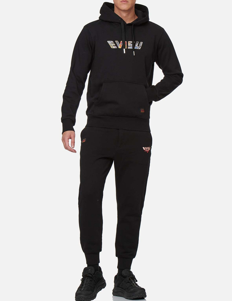 DRAGON-PATTERN LOGO PRINT HOODED SWEATSHIRT 5