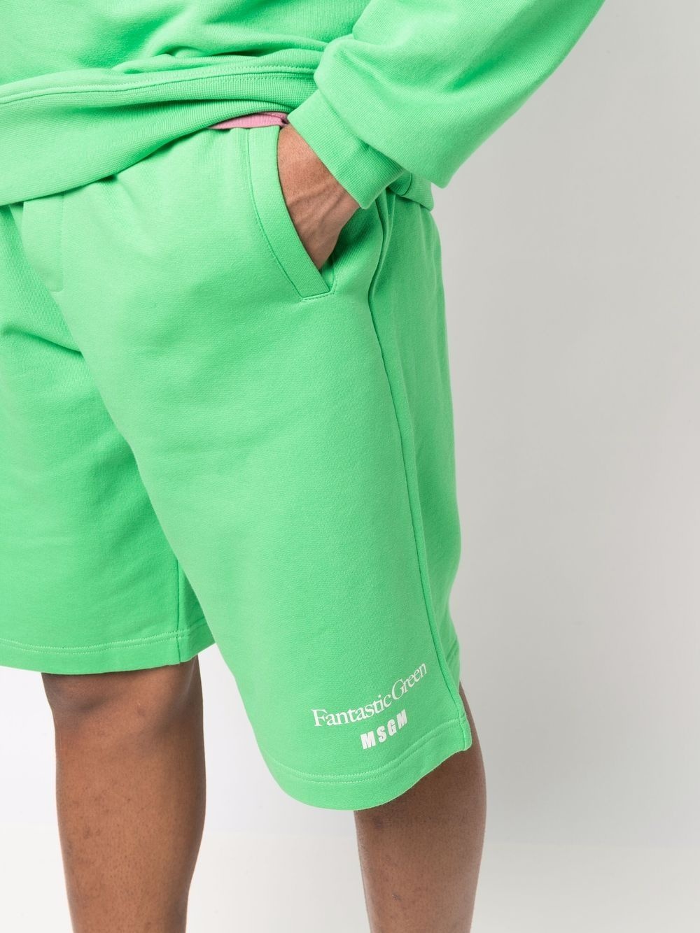 logo-print track shorts - 5