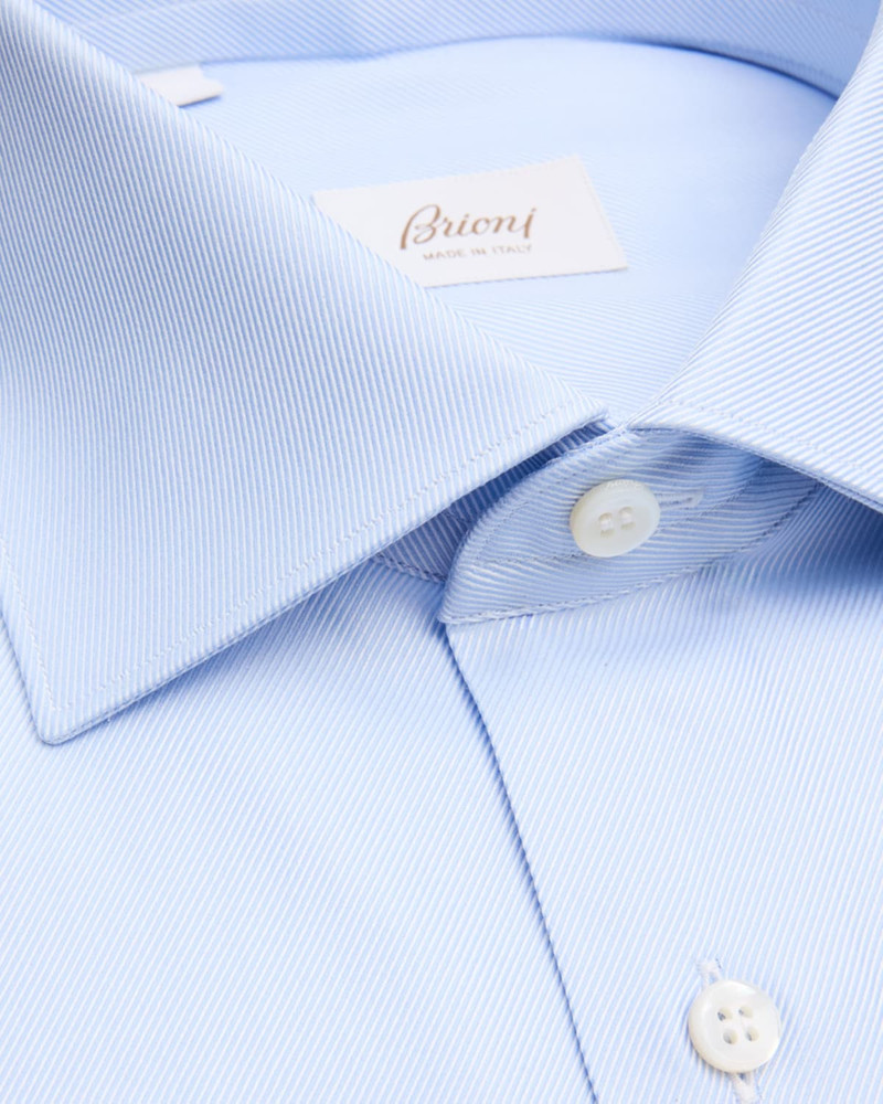 Brioni Men's Micro-Stripe Silk Dress Shirt outlook