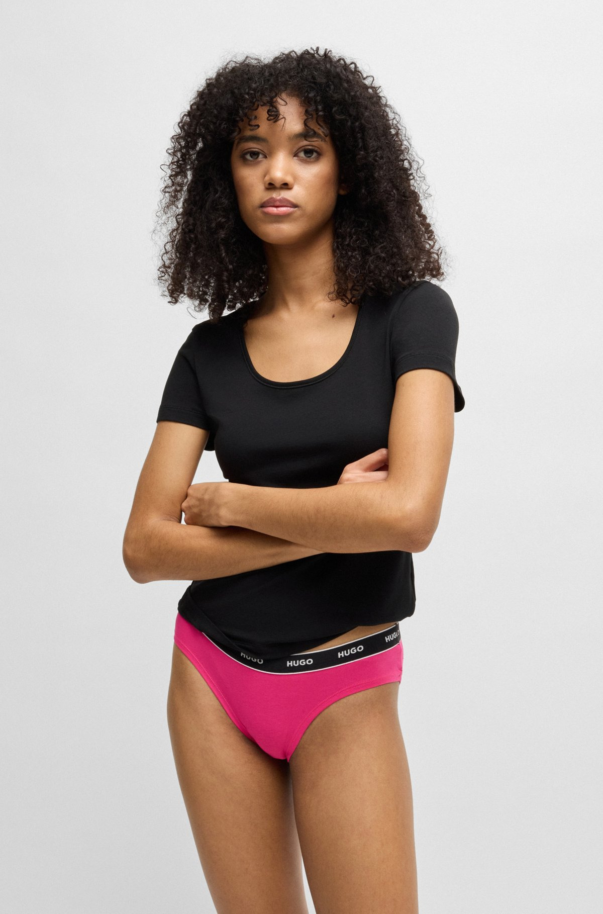 THREE-PACK OF STRETCH-COTTON BRIEFS WITH LOGO WAISTBANDS - 7