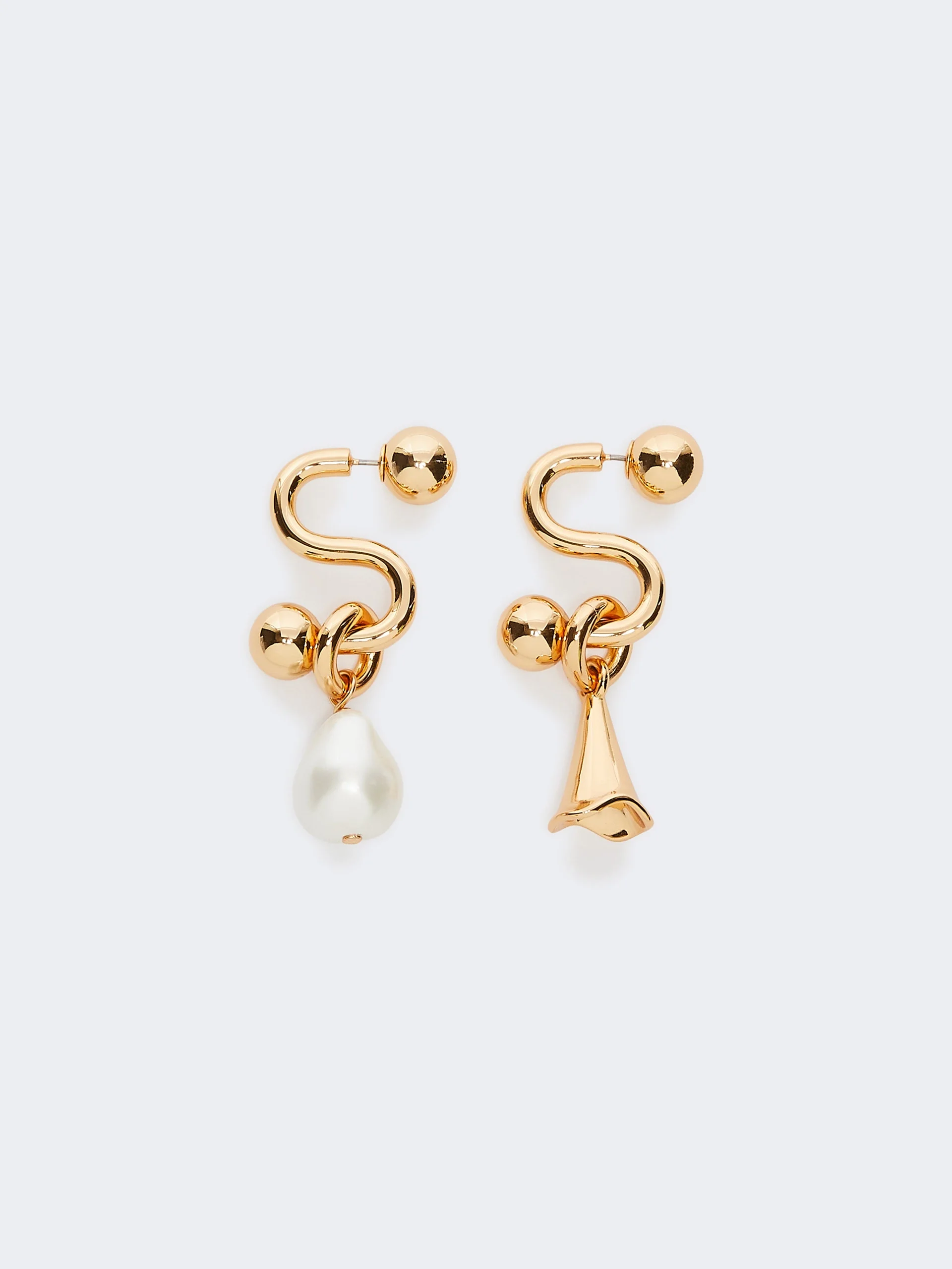 AGIATE Asymmetric S-shaped earrings - GOLD - 1