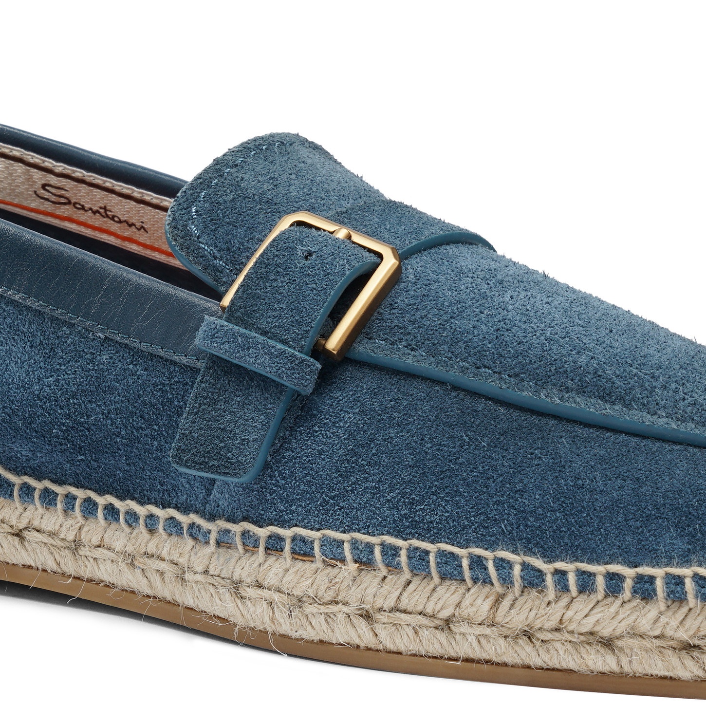 Men's blue suede single-buckle espadrillas - 6