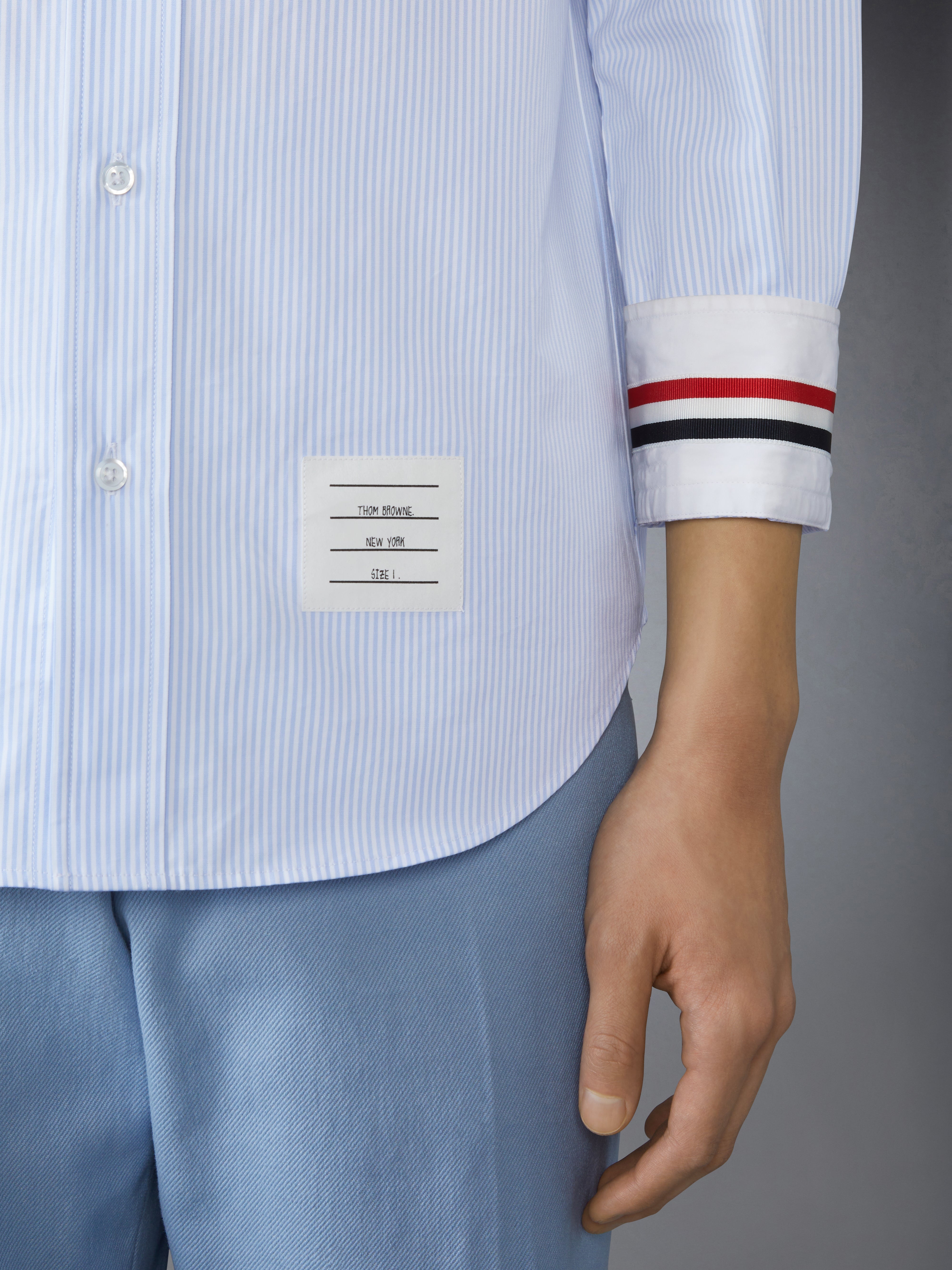 MICRO UNIVERSITY STRIPED POPLIN STRAIGHT FIT SHIRT - 6