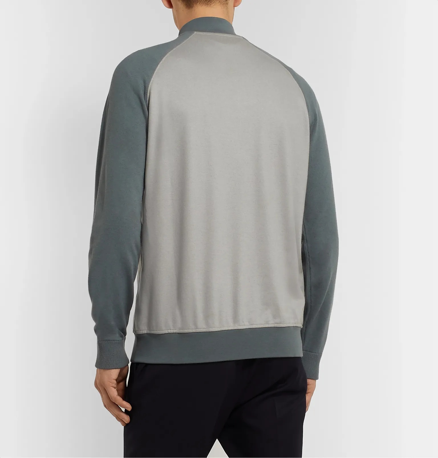 Colour-Block Virgin Wool and Cashmere Half-Zip Sweatshirt - 5