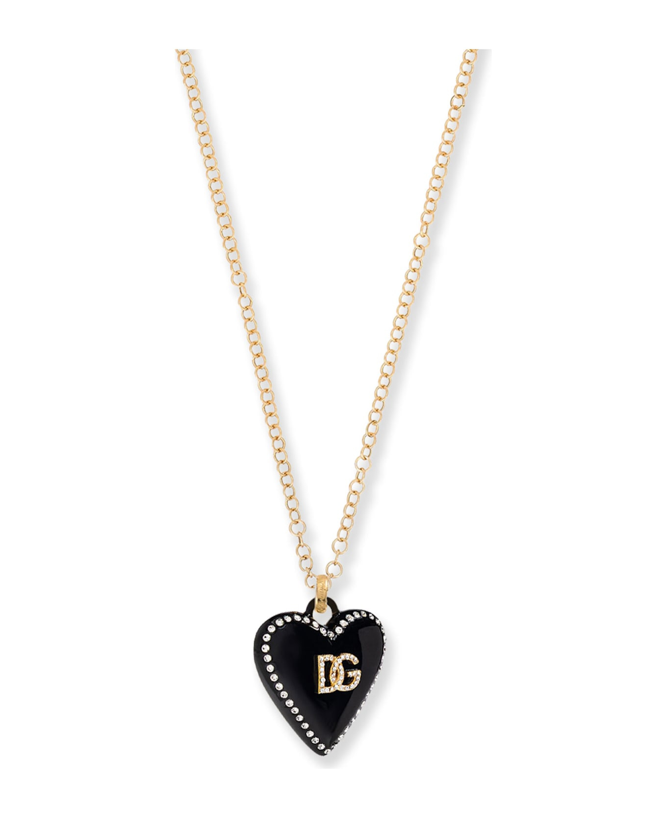 Metal Necklace With Rhinestones - 2