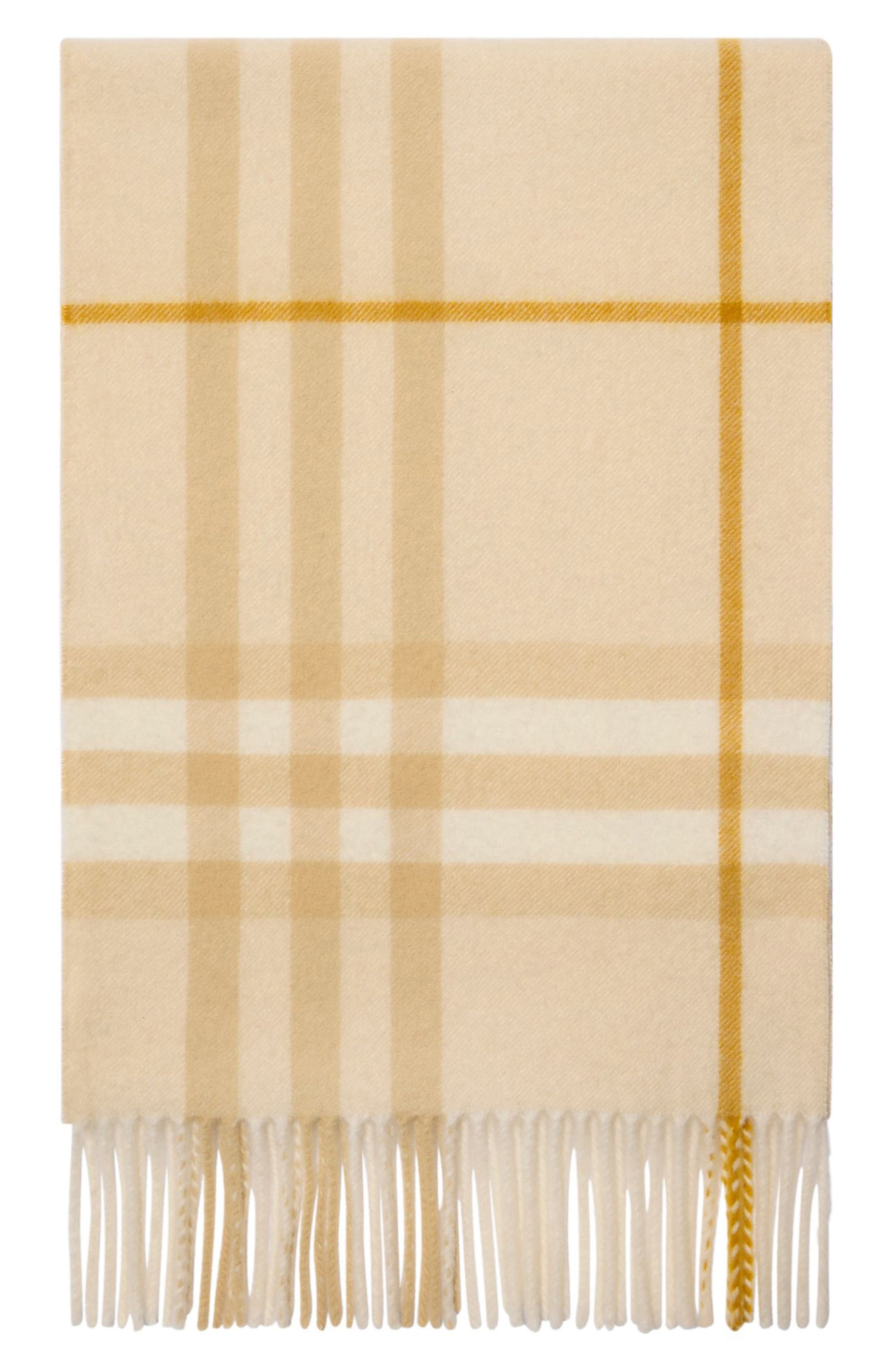 burberry Giant Check Cashmere Scarf in White Denim at Nordstrom - 2