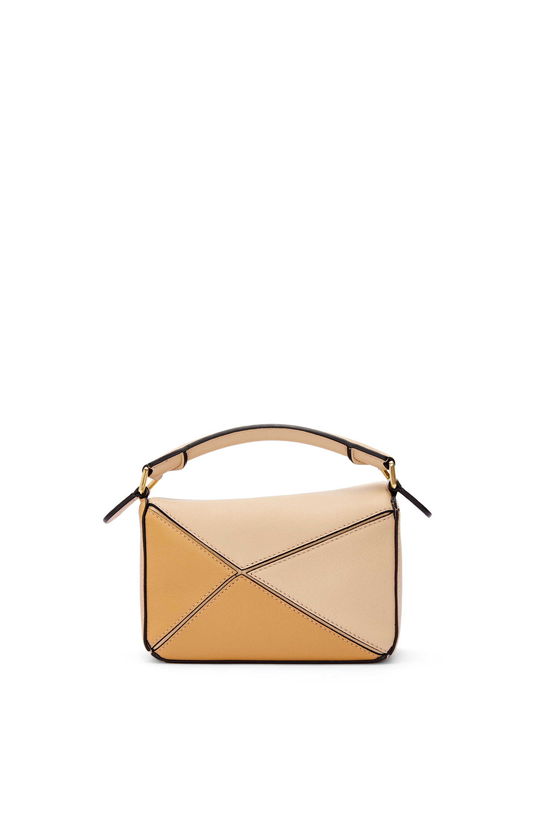 Loewe Mini Puzzle Bag In Classic Calfskin In Dusty Beige/soft White in  Metallic