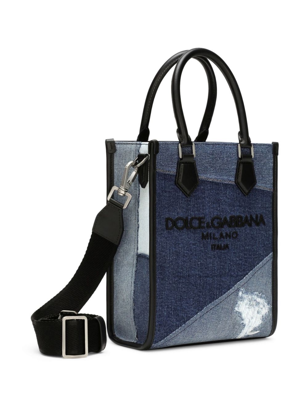 patchwork-detailing cotton-blend tote bag - 3