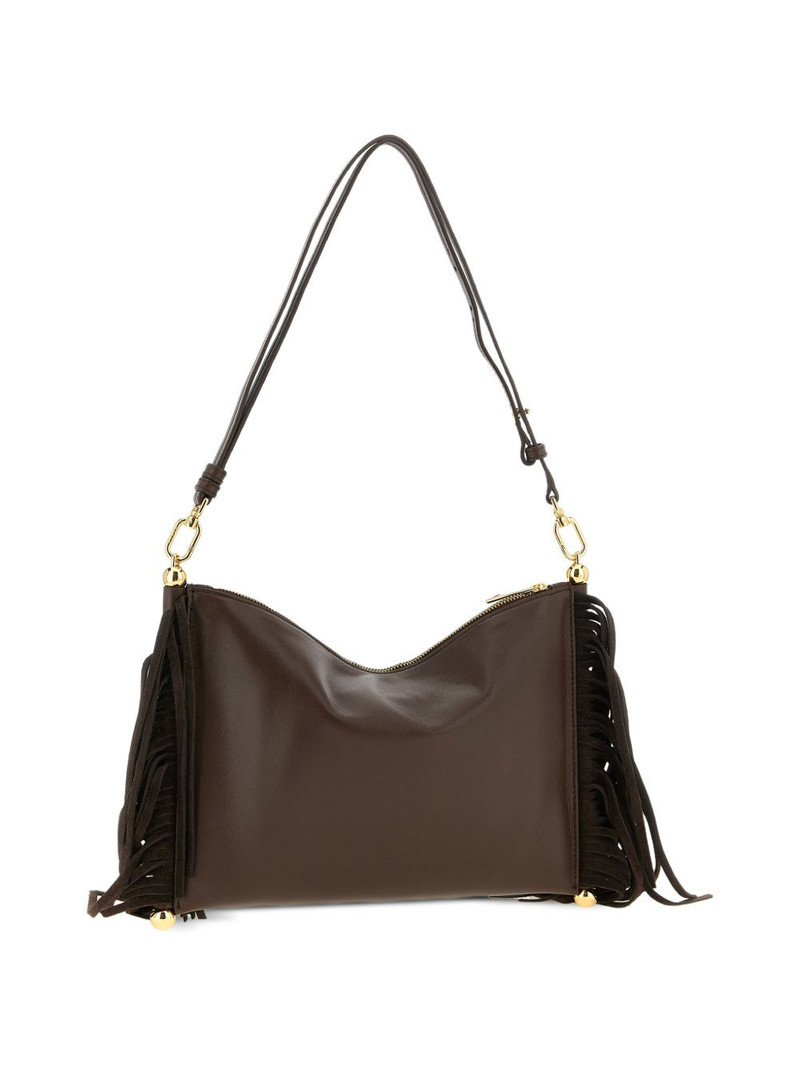 FURLA mini Sfera fringed ball-details shoulder bag outlook