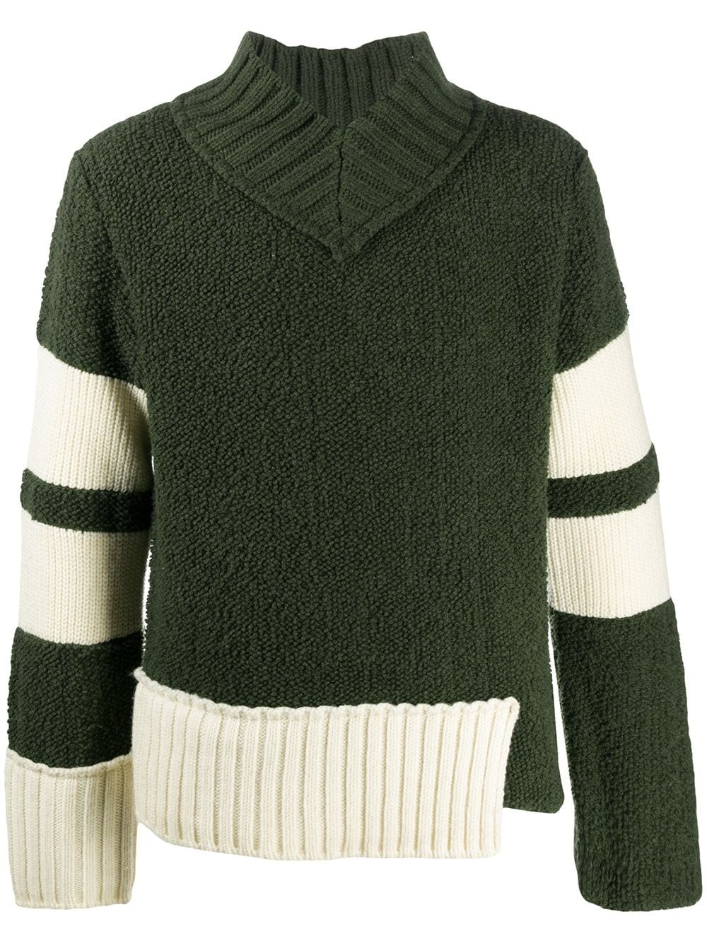 contrast-panel sweater  - 1