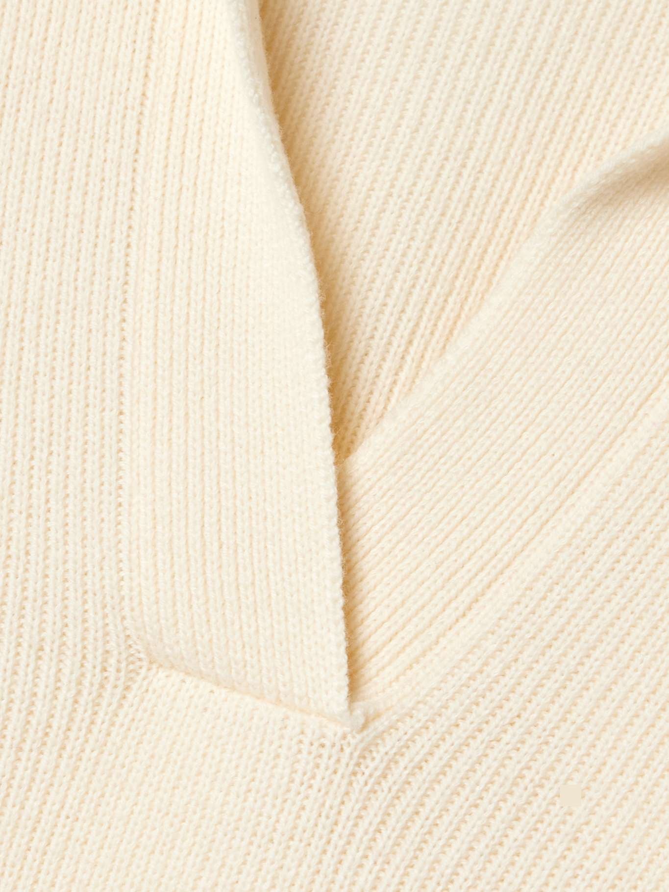 Louise ribbed merino wool and cashmere-blend polo sweater Ivory - 5