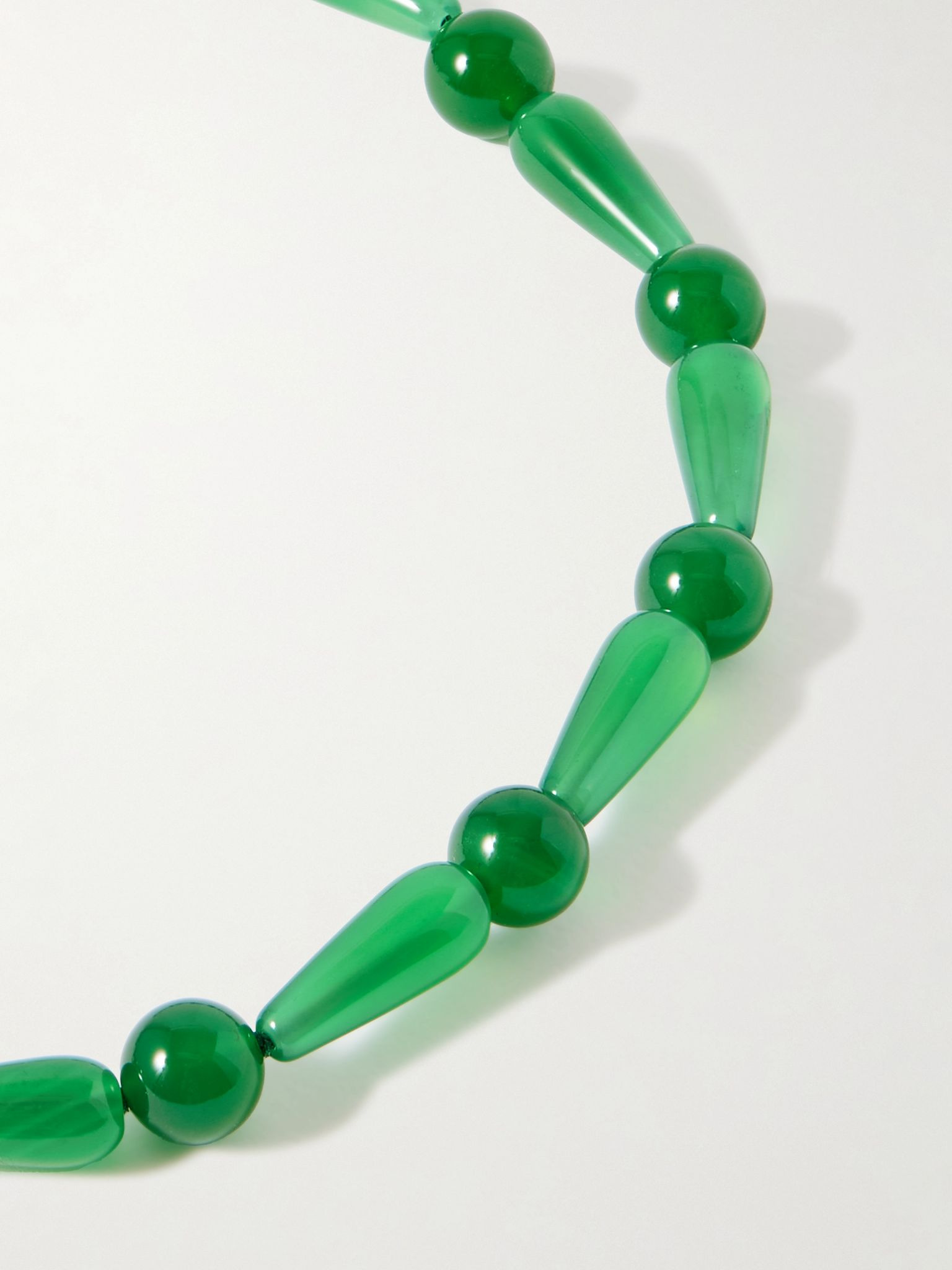 The Depths of Time recycled gold vermeil chalcedony necklace Green - 4