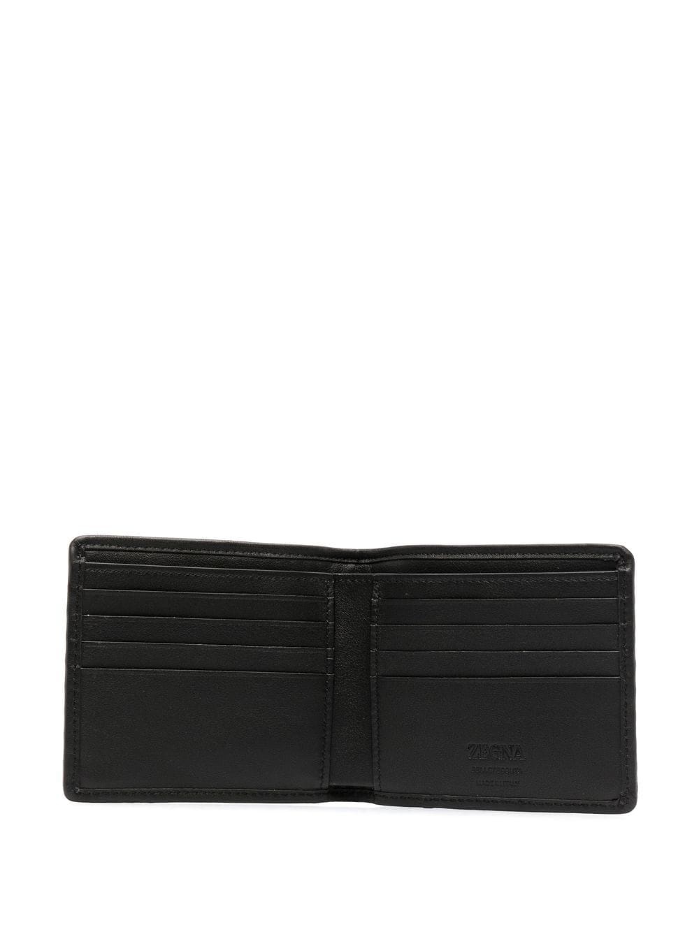logo-detail woven leather wallet - 3