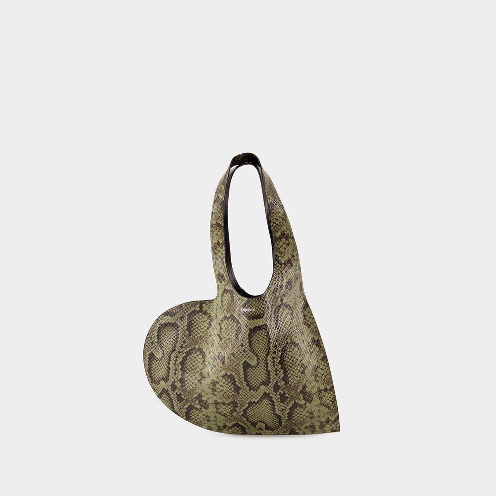 Coperni Python Printed Mini Heart Tote Bag - 1