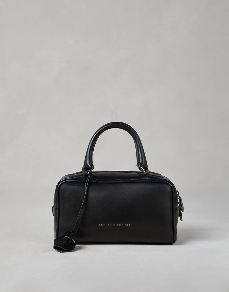 Explorer small boston bag in wet-effect nappa leather 1