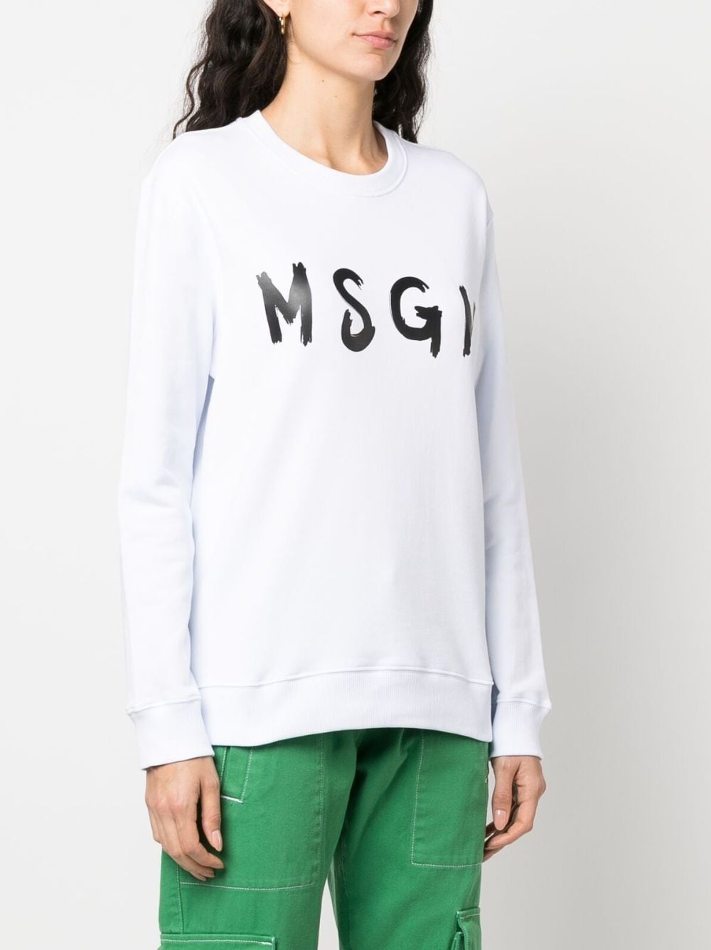 logo-print cotton sweatshirt - 3