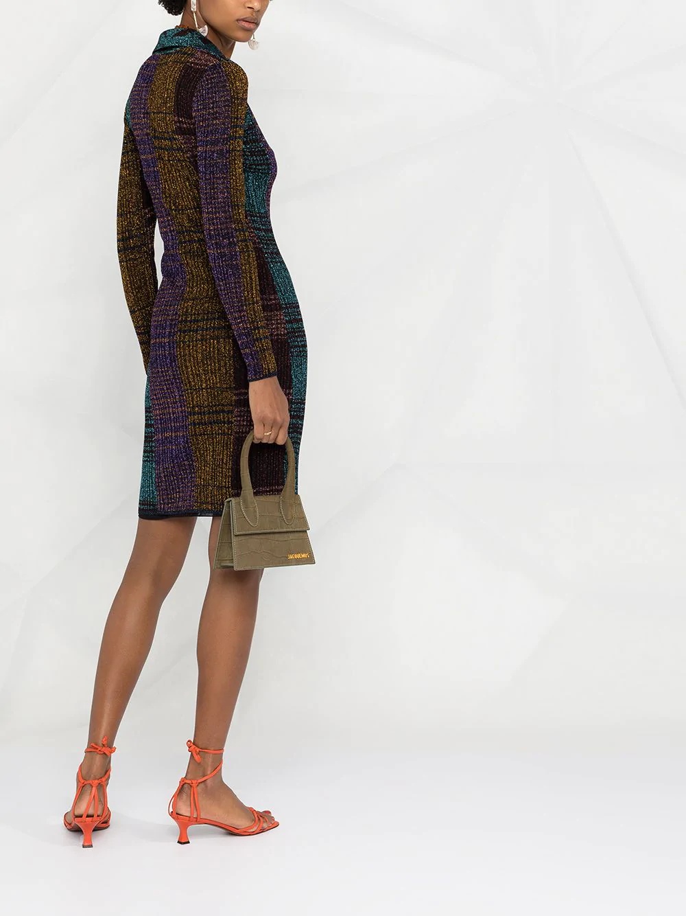 colour-block knitted midi dress - 4