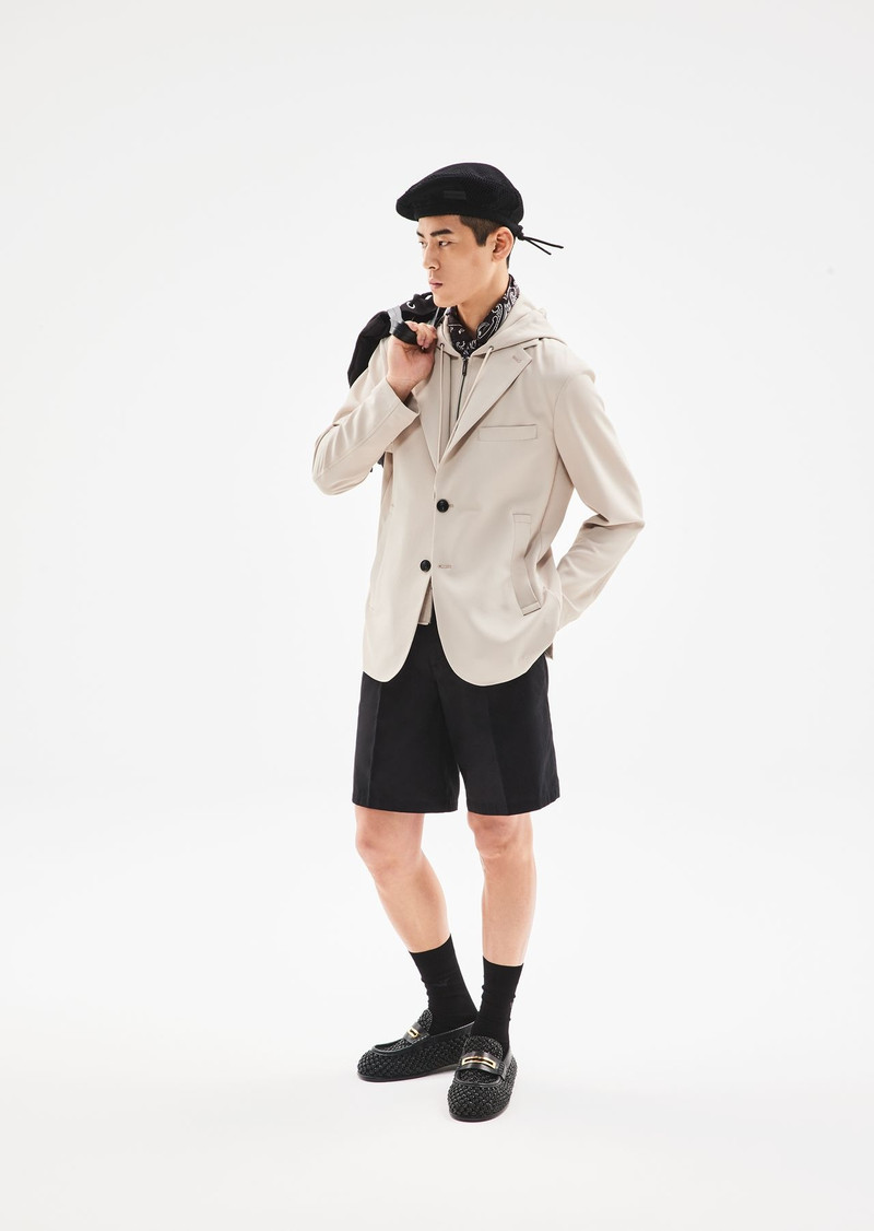 Blazer with dickey and hood, made of canneté fabric 6