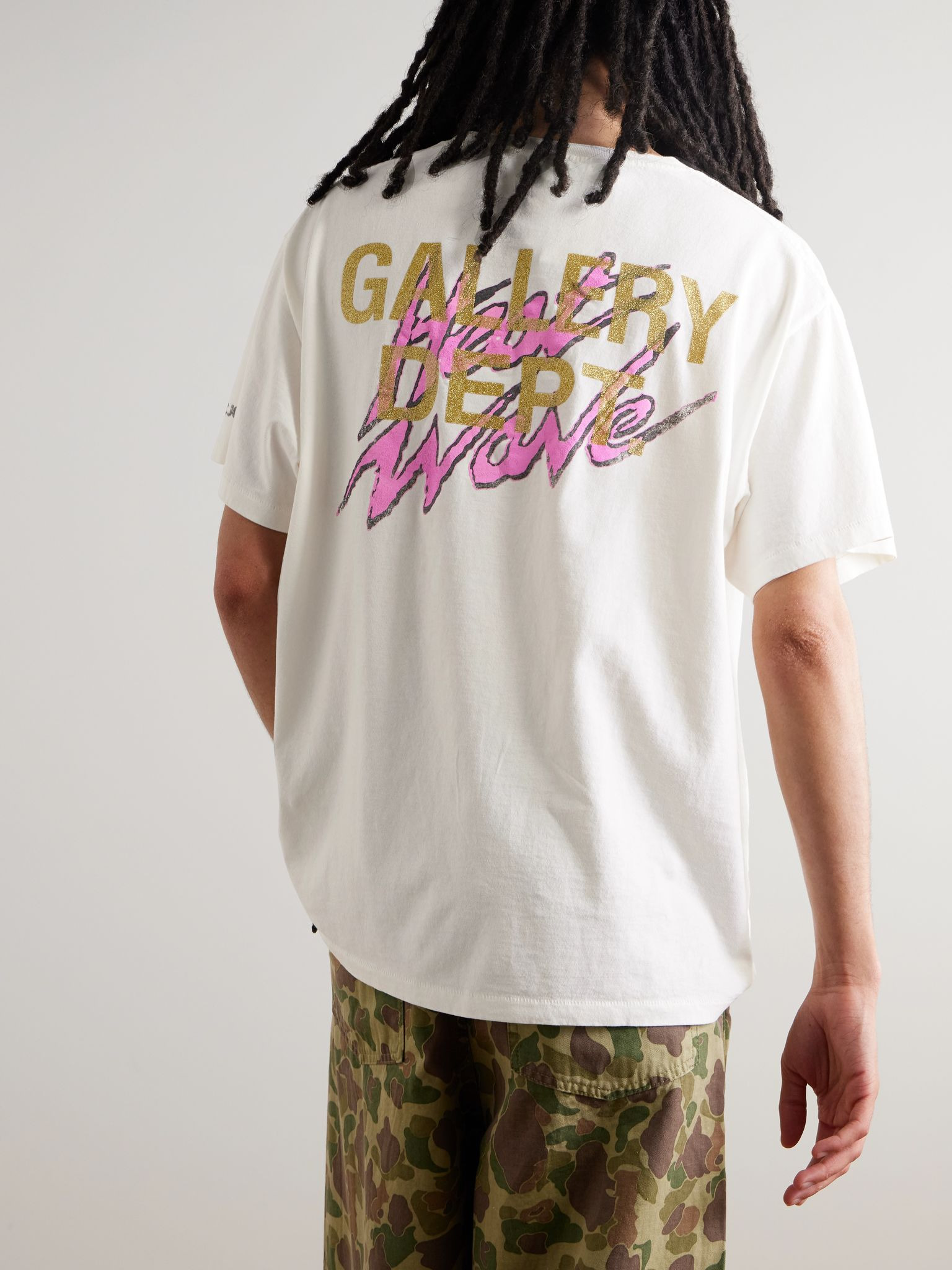 + Doc Johnson Heat Wave Glittered Printed Cotton-Jersey T-Shirt Off-white - 3