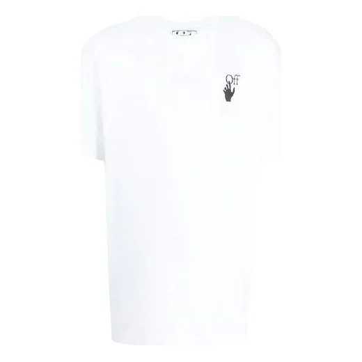 Off-White FW21 Logo Printing Round Neck Short Sleeve Loose Version White OMAA038F21JER0060184 - 1