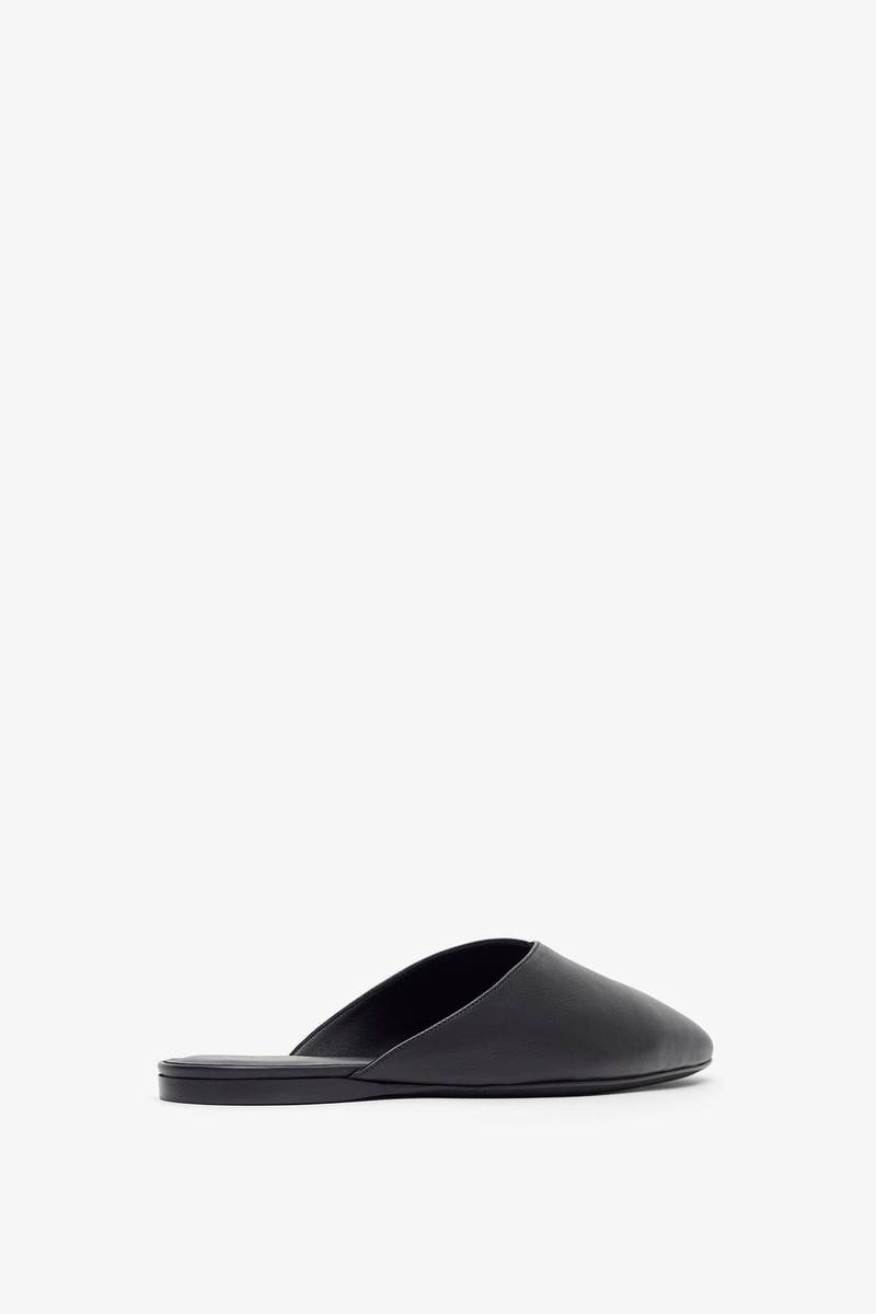 herbert levine Homebody soft black leather slide sandals outlook