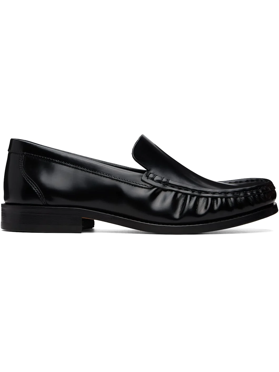 Black Leather Loafers - 1