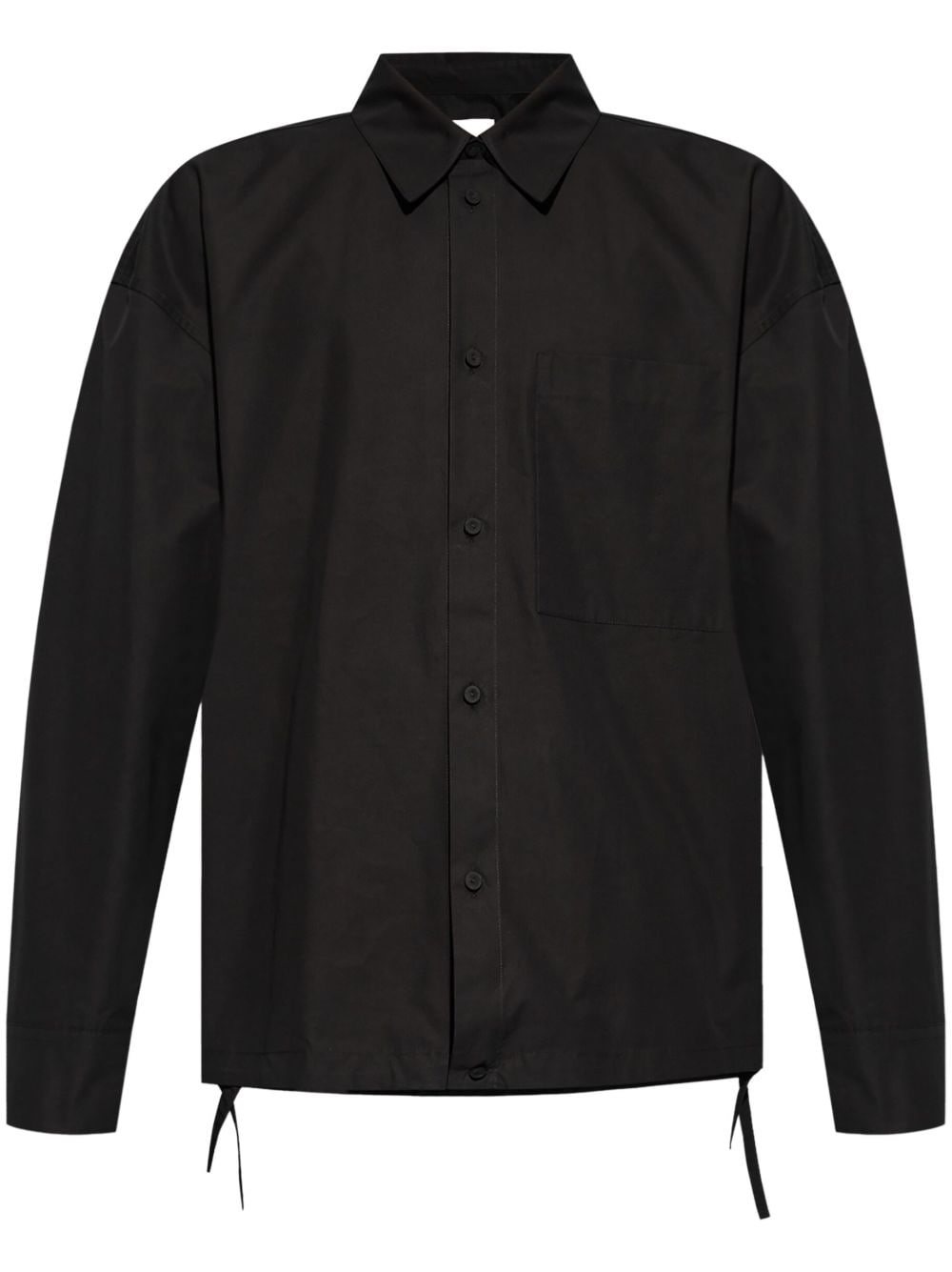 drawstring-hem cotton shirt - 1