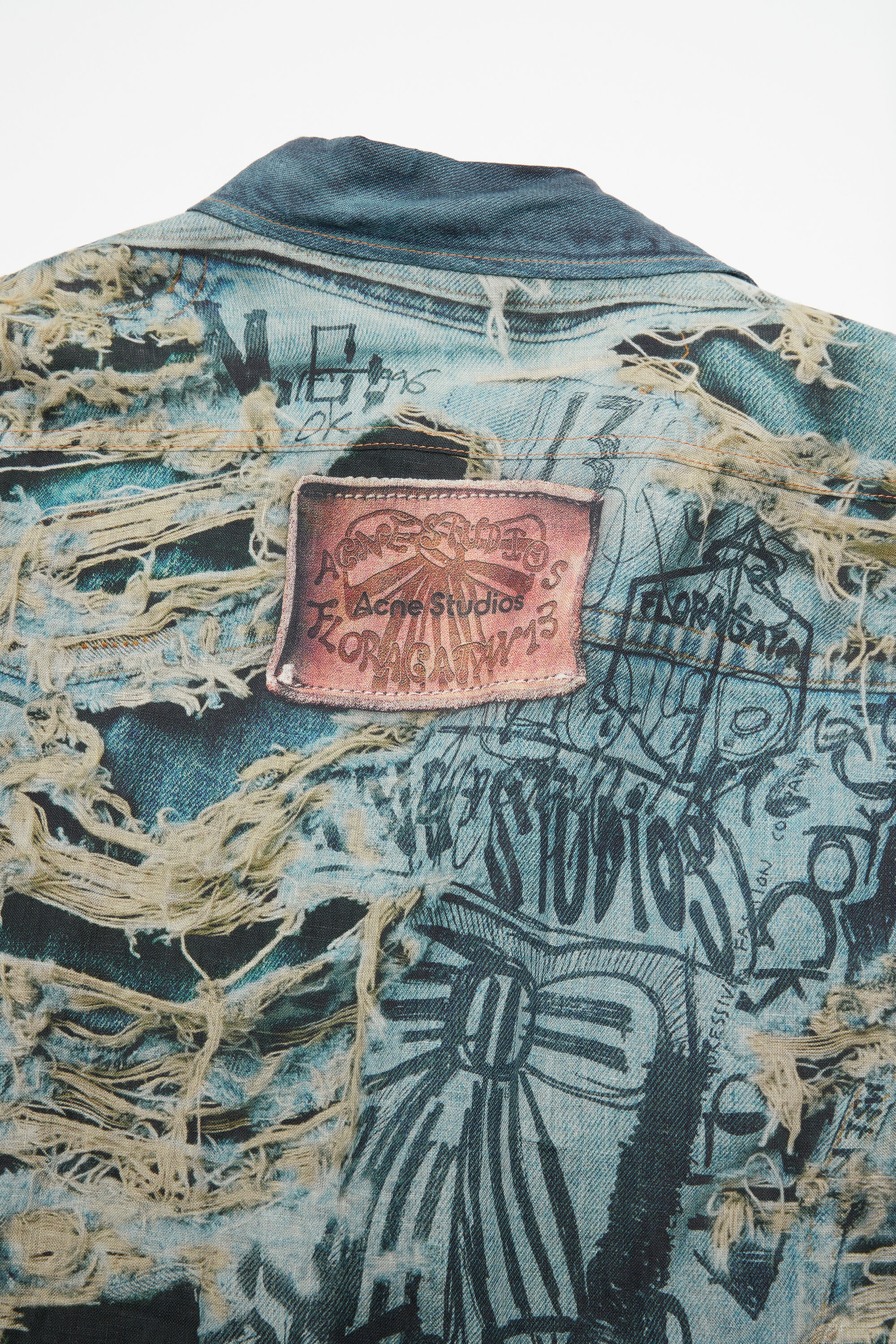Printed button-up shirt - Denim Blue - 5