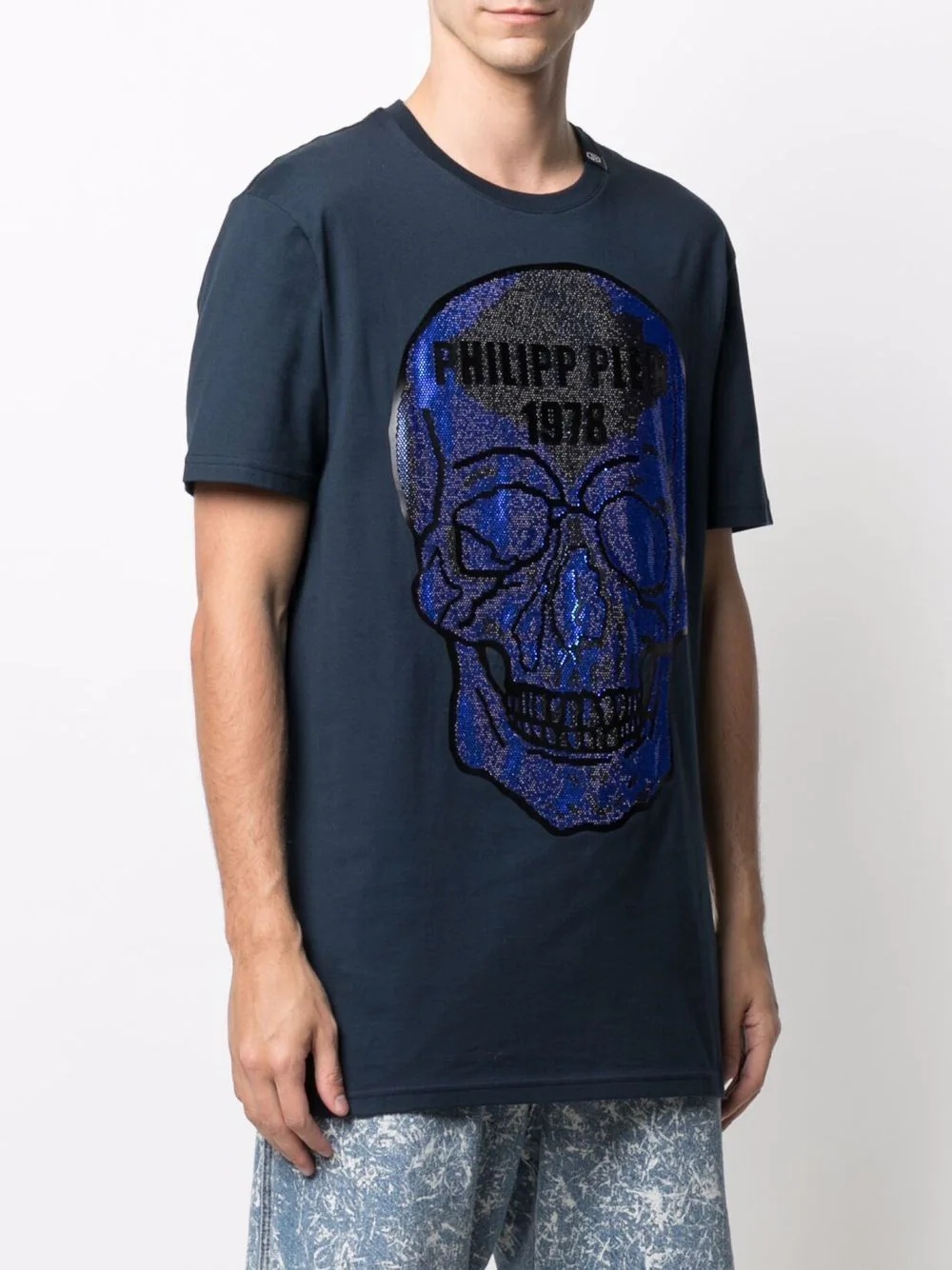 crystal embellished skull T-shirt - 3