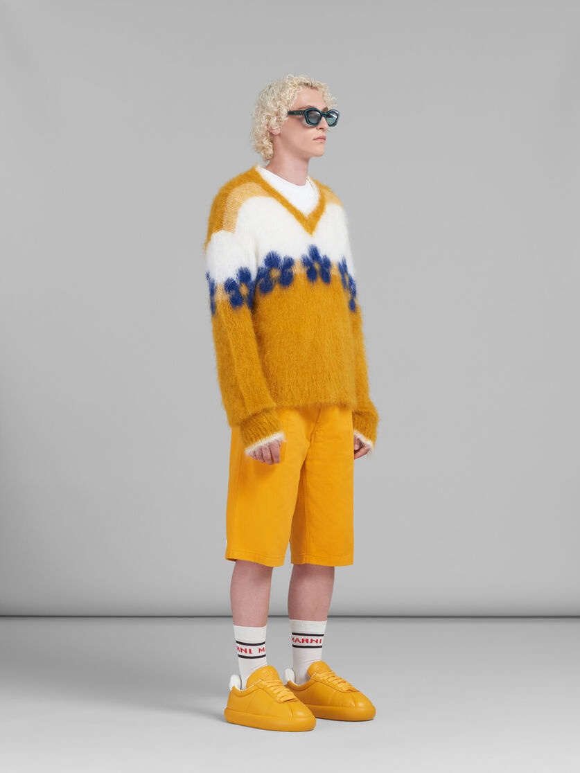 ORANGE MOHAIR JUMPER WITH FLOWERS - 5