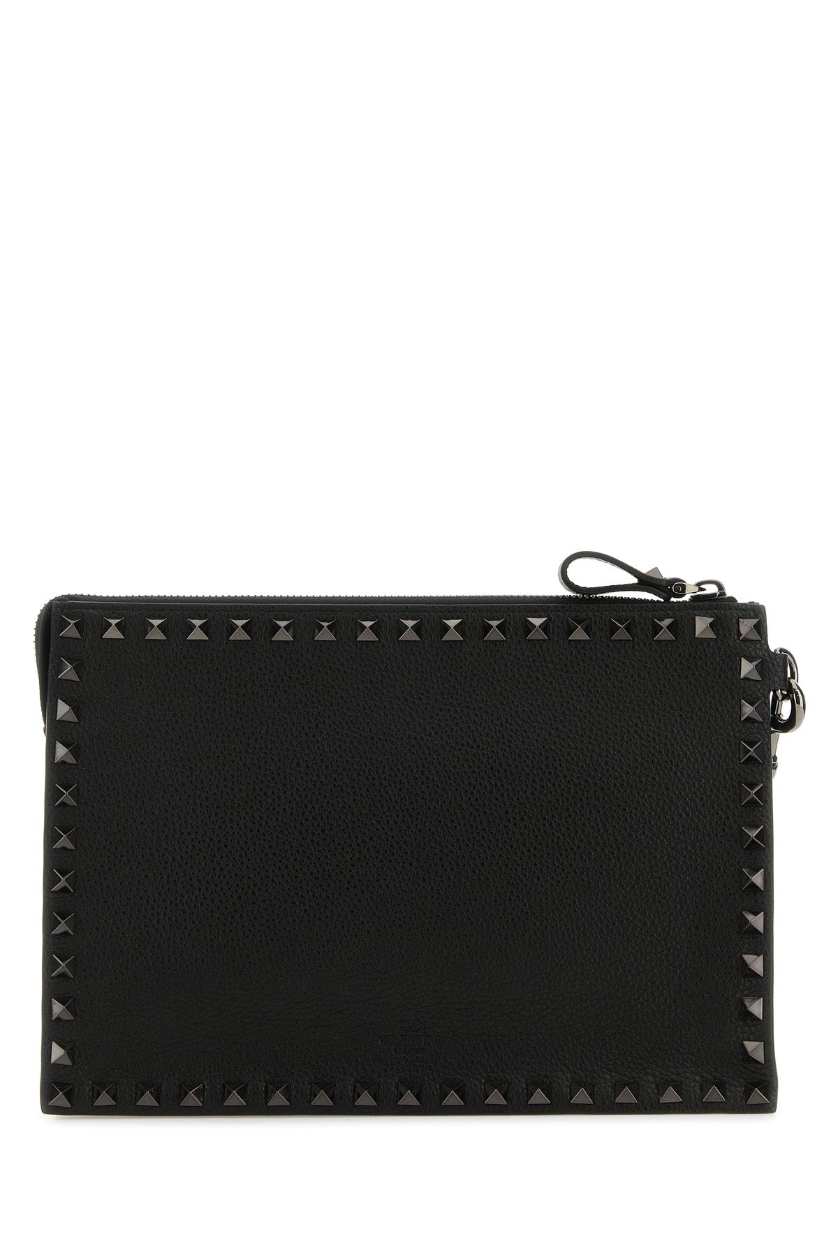 Black leather Rockstud clutch - 3