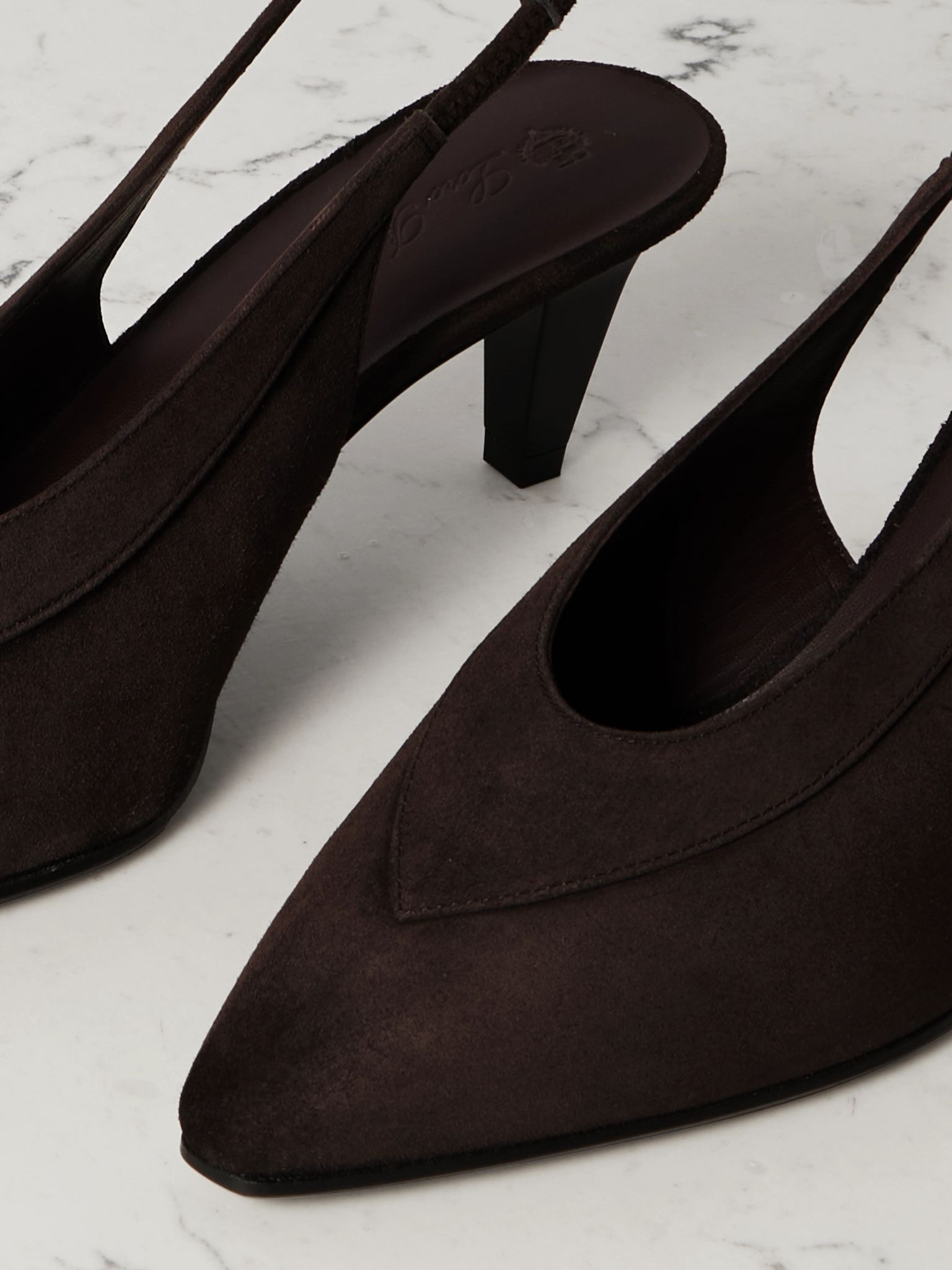 Rebecca suede slingback pumps Brown - 4