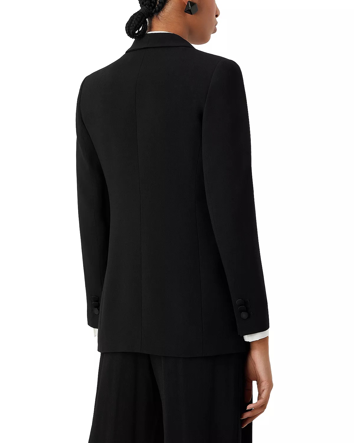 Enver Satin Shawl Lapel Blazer - 3